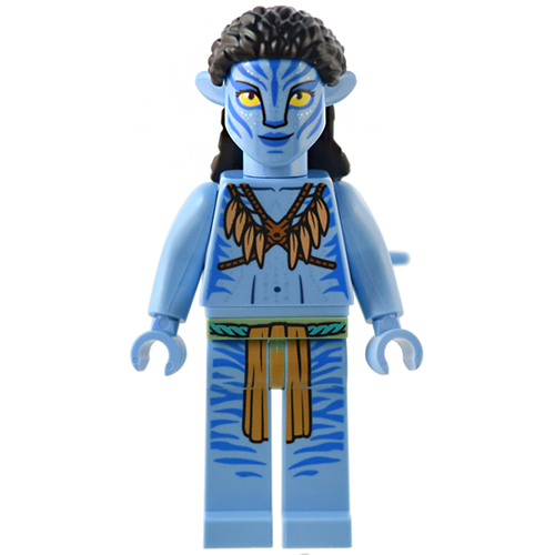 LEGO Avatar Neytiri - Dark Orange Straps and Medium Nougat Feather Necklace, Closed Mouth Smile