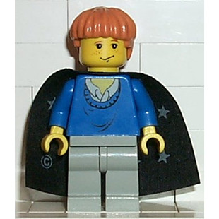 LEGO Harry Potter Ron Weasley - Blue Sweater, Black Cape with Stars hp034