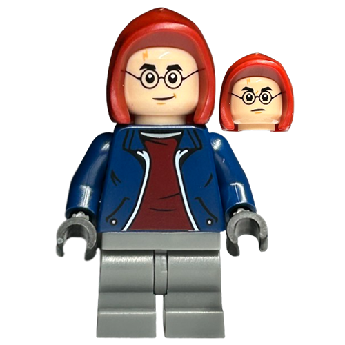 LEGO Harry Potter Harry Potter - Dark Blue Jacket with Dark Red Shirt, Dark Bluish Gray Medium Legs, Dark Red Hood