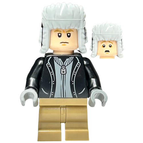 LEGO Harry Potter Draco Malfoy - Black Jacket, Dark Tan Medium Legs, Black Ushanka Hat