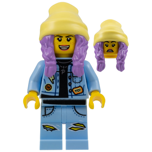 LEGO Hidden Side Parker L. Jackson - Denim Jacket with Beanie (Open Mouth Smile / Scared)