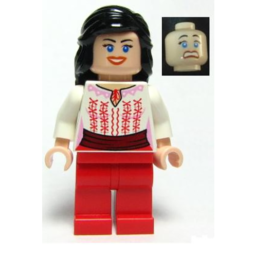 LEGO Indiana Jones Marion Ravenwood - White Shirt with Dark Red Sash, Red Legs