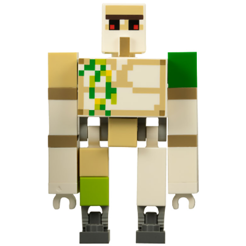 LEGO Minecraft Iron Golem - Brick and Pin Arm Attachments, Dark Bluish Gray Feet (Hinge Plate with 7 Teeth)