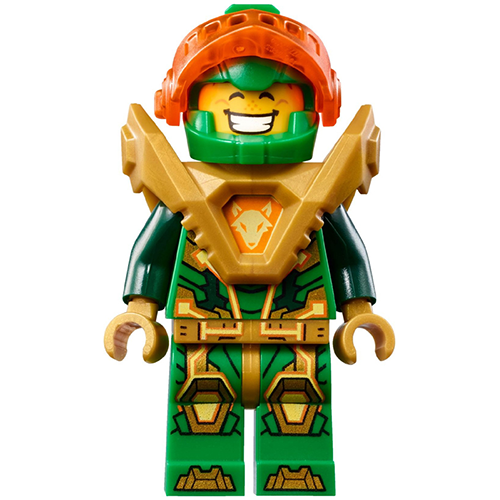 LEGO Nexo Knights Aaron - Pearl Gold Armor, Trans-Neon Orange Visor, Clip on Back