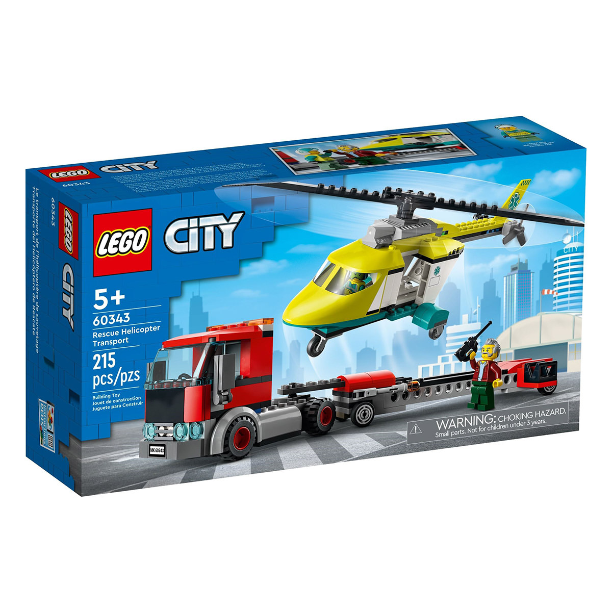LEGO City 60343 Rescue Helicopter Transporter