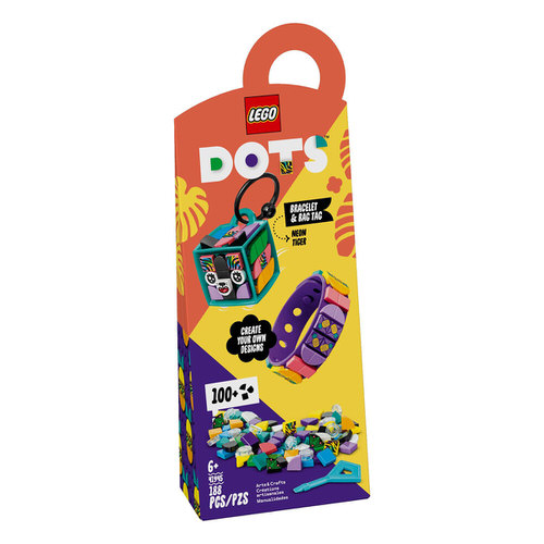 LEGO Dots Neon Tiger Bracelet & Bag Tag 41945